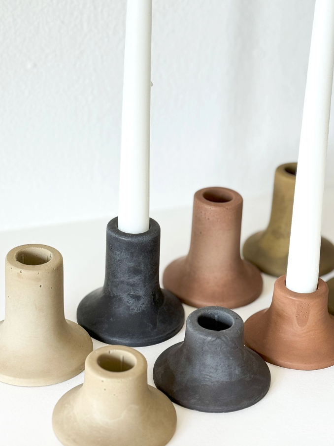 Mina Short Taper Candle Holder
