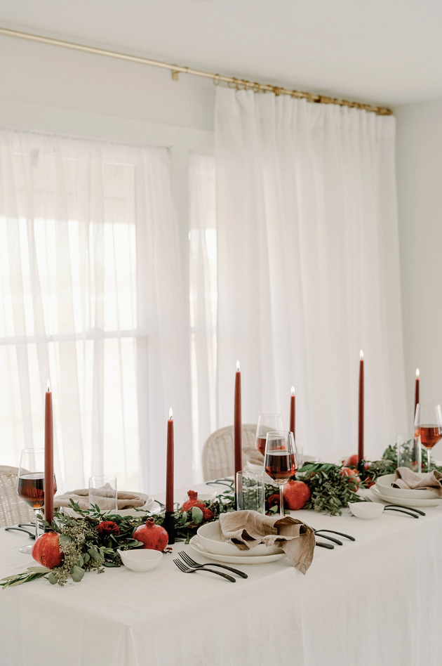 Burgundy Beeswax Taper Candles