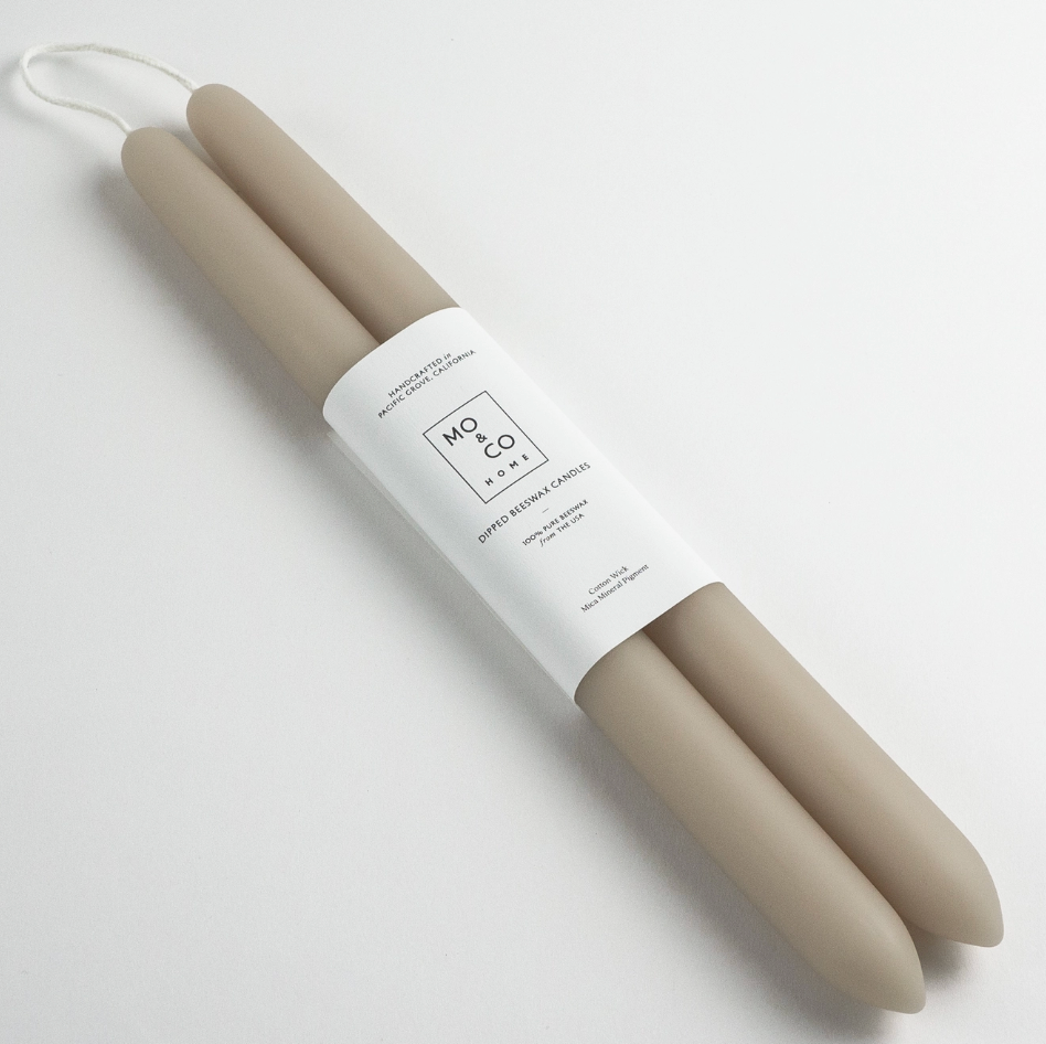 Clay Beeswax Taper Candles