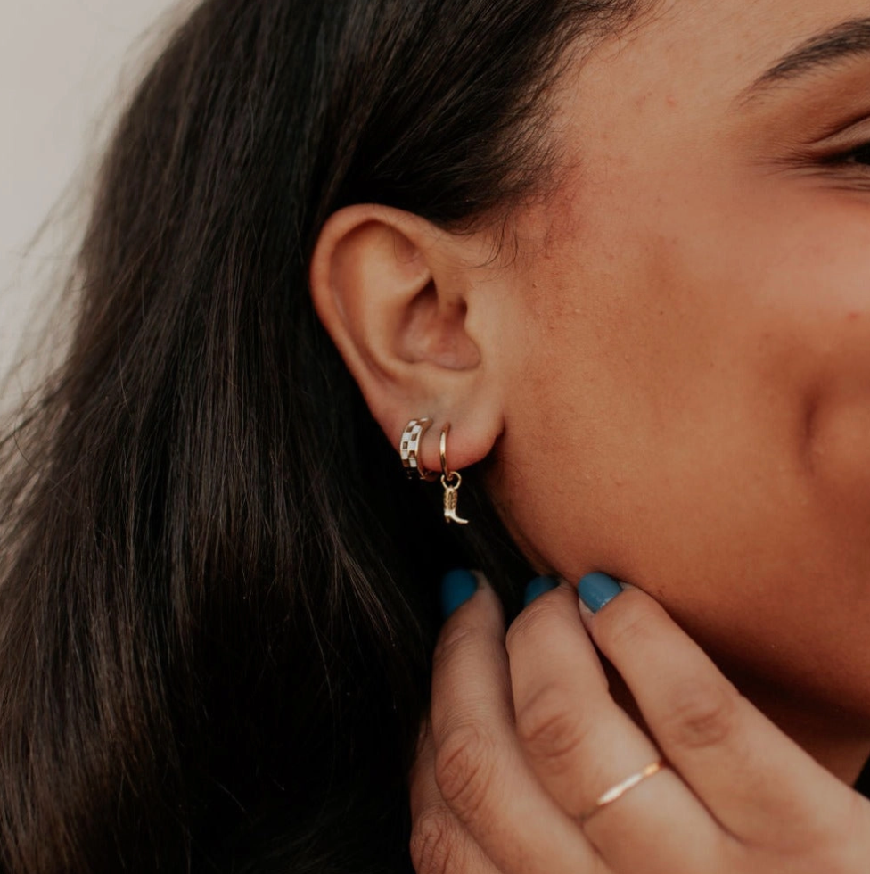 Brown & White Checkered Hoops