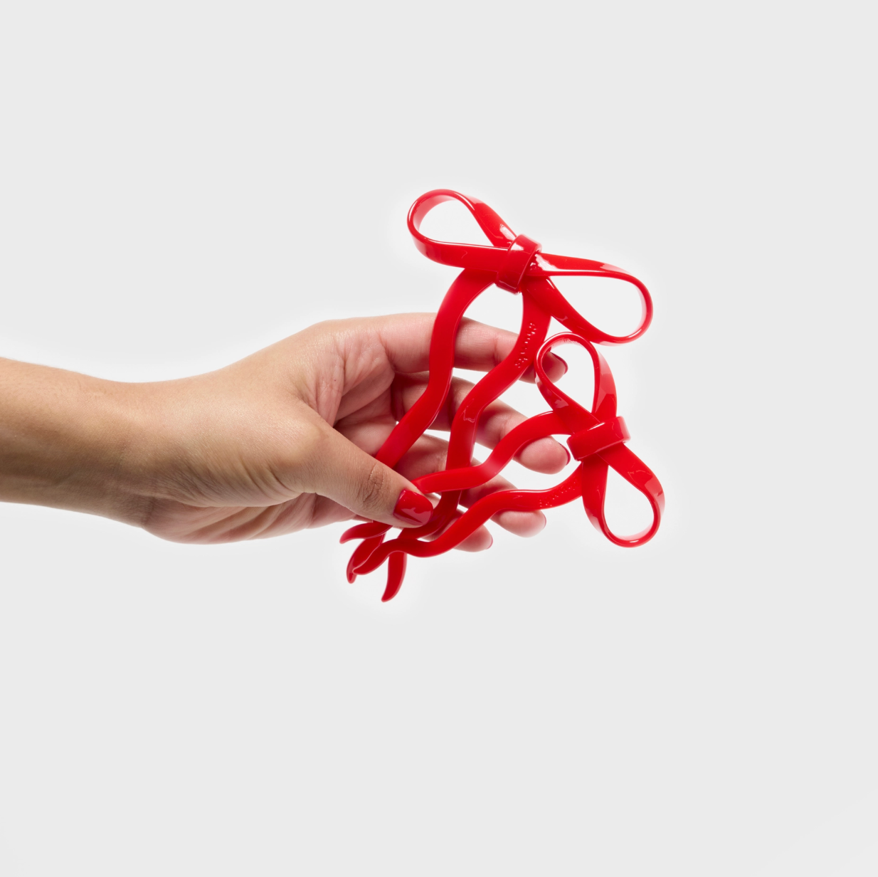 Bow Hairpin in Large Cherry