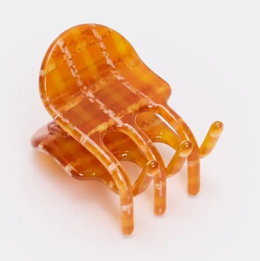 Mini Claw in Caramel Plaid