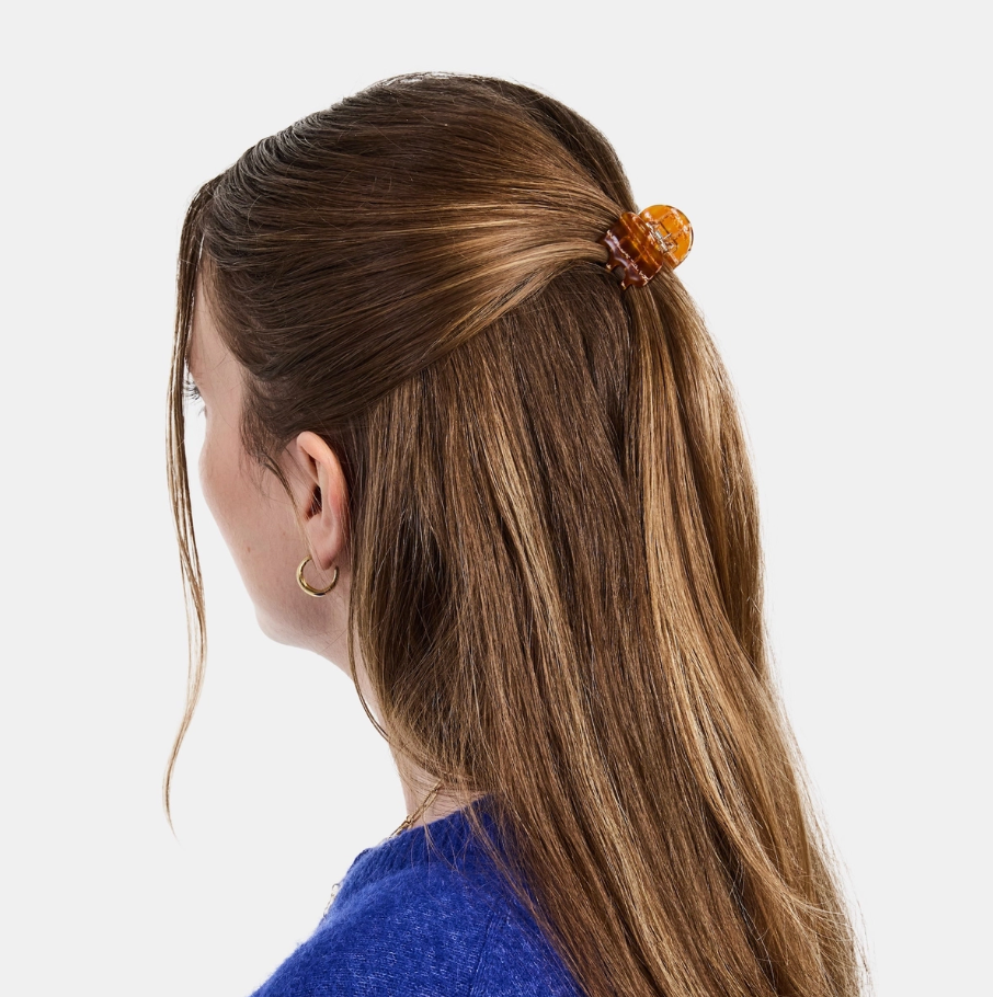 Mini Claw in Caramel Plaid
