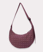 Berry Cross-Stitch Crescent Bag