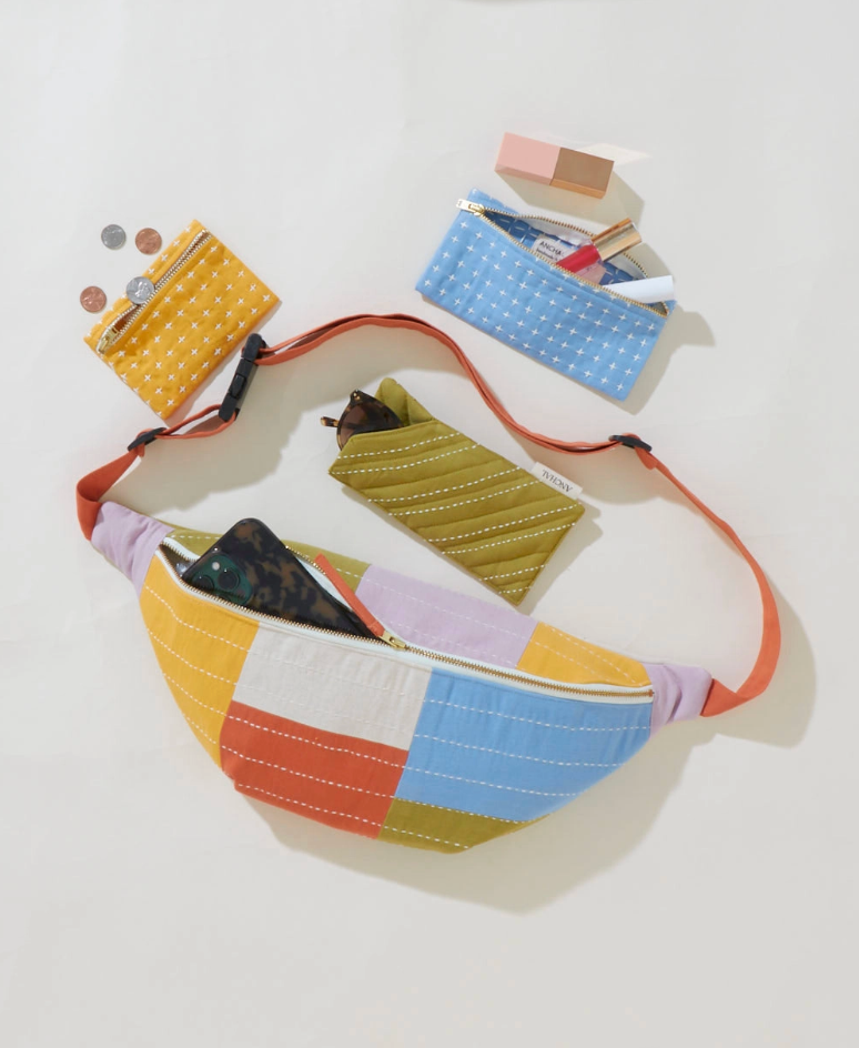 Checkered Sling Bag in Cloud