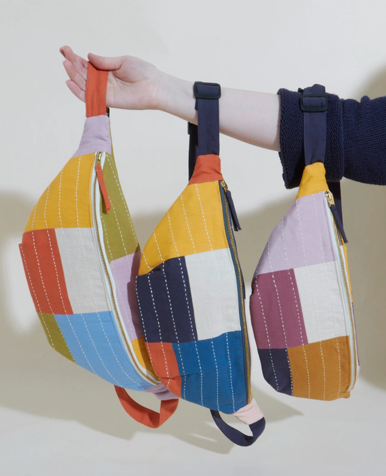 Checkered Sling Bag in Cloud