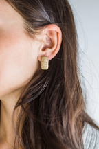 Linen Gold Bar Studs