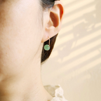 Green Aventurine Short Hook Stud Earrings