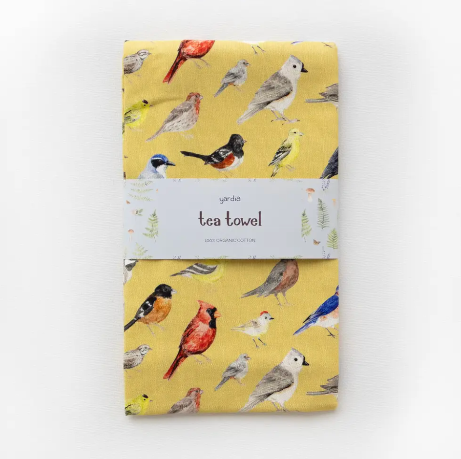 Backyard Birds Tea Towel
