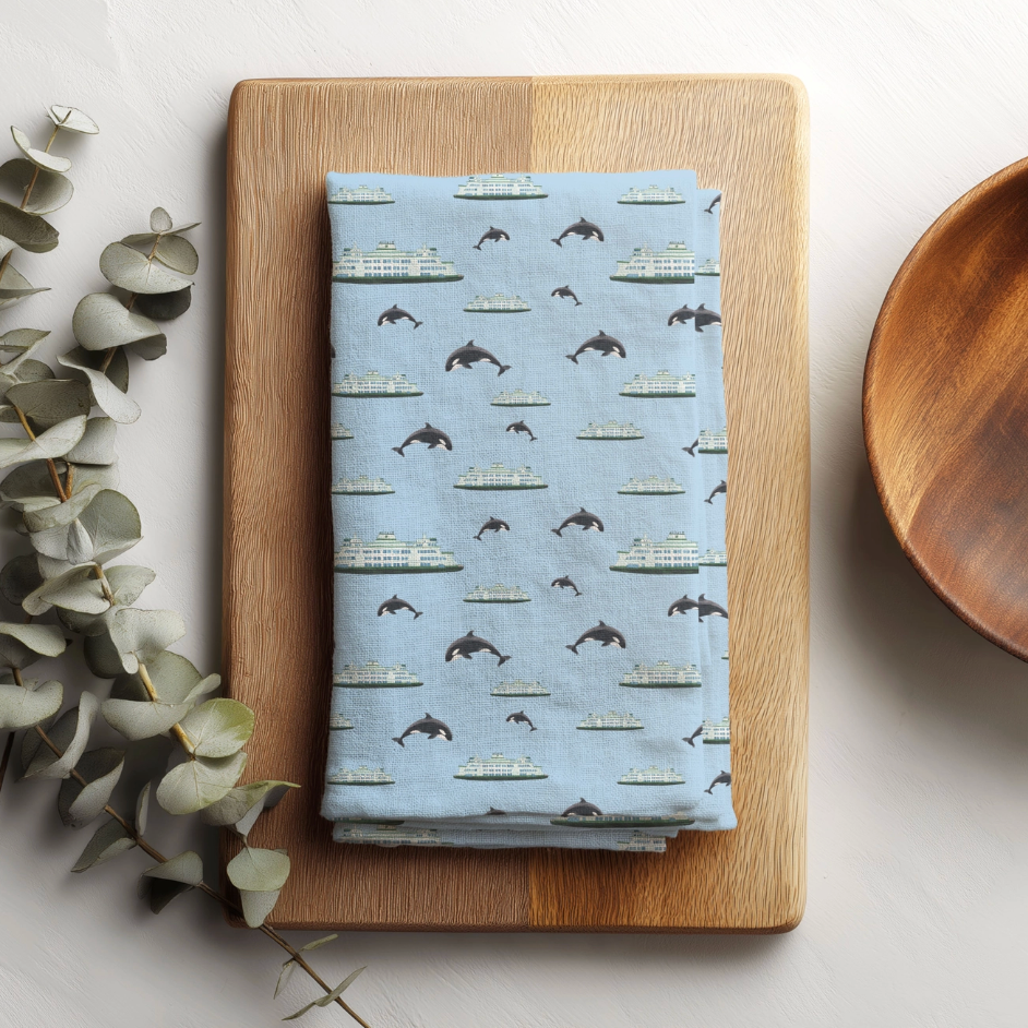 Ferry Orca Tea Towel
