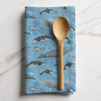 PNW Ocean Mammals Tea Towel