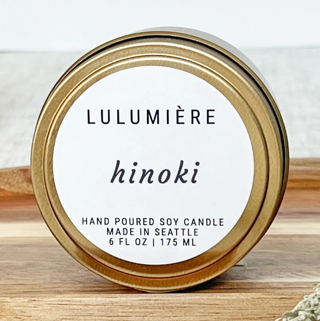 Hinoki Gold Tin Candle