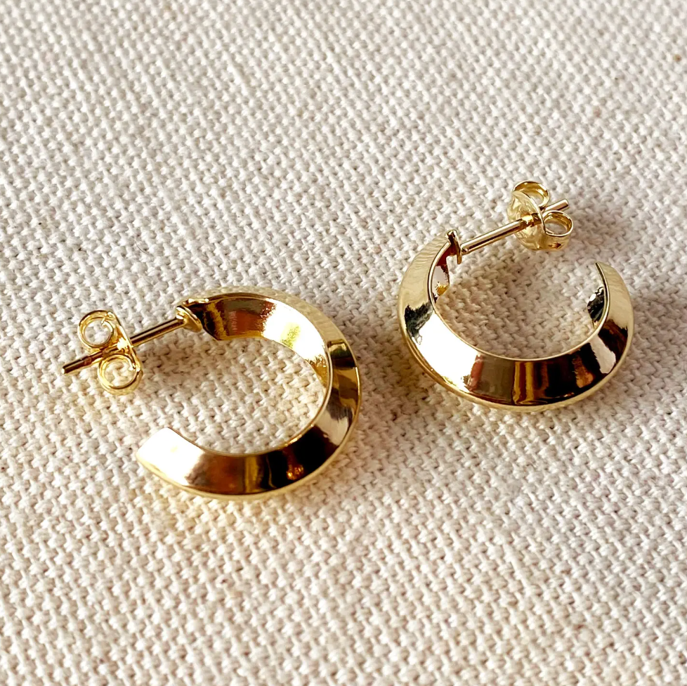 Faceted Half-Hoop Earrings