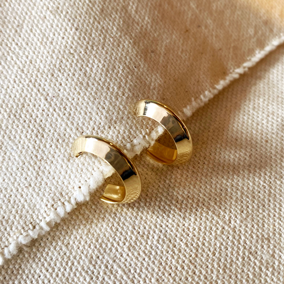 Faceted Half-Hoop Earrings