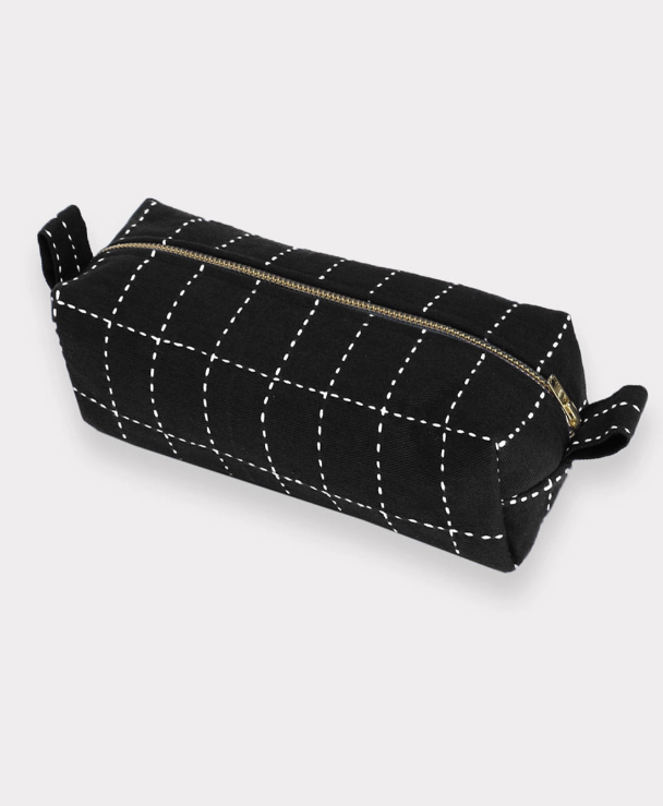 Small Grid-Stitch Toiletry Bag