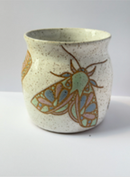 White Moth Vase