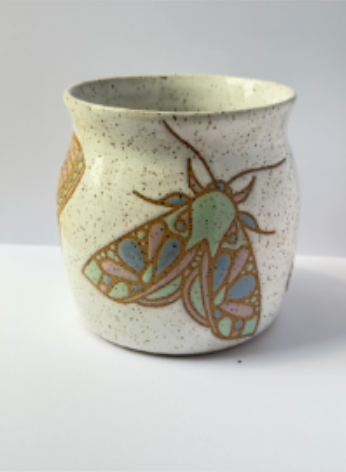 White Moth Vase