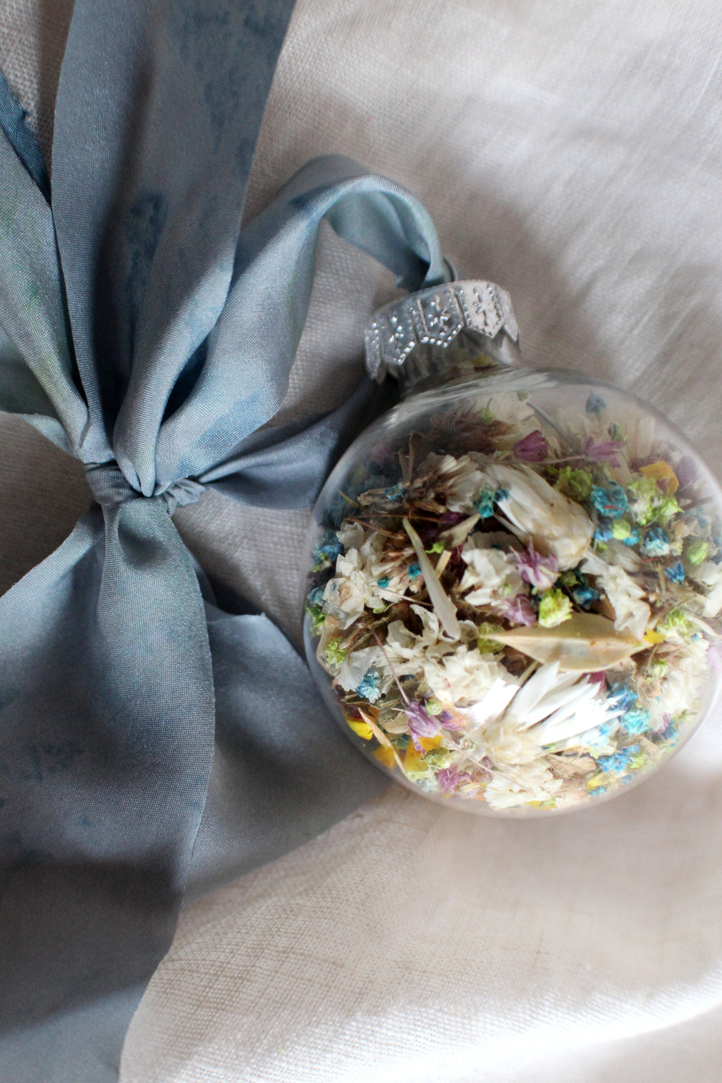 Holiday Dried Glass Ornament
