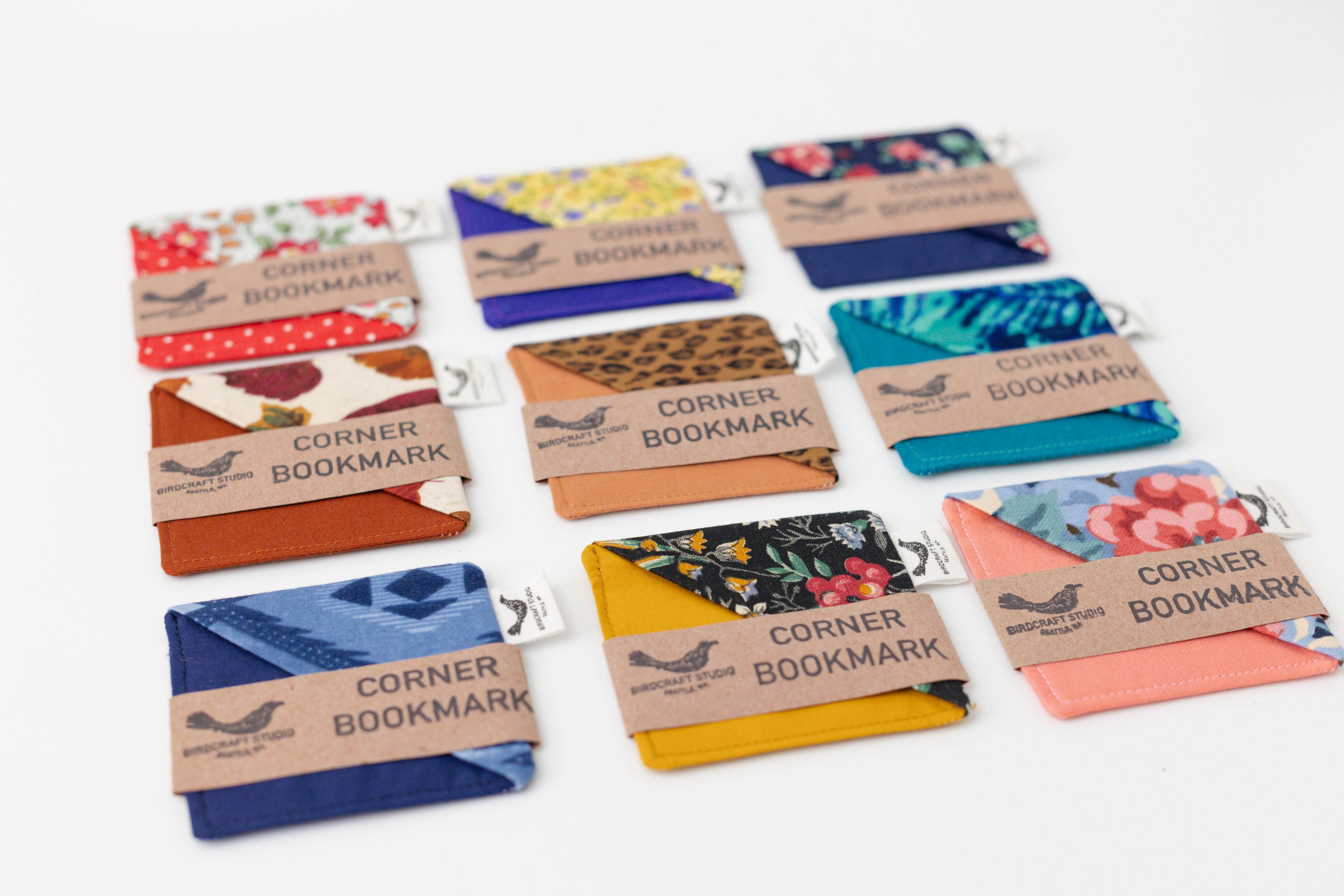 Aqua with Stripe Florals Bookmark