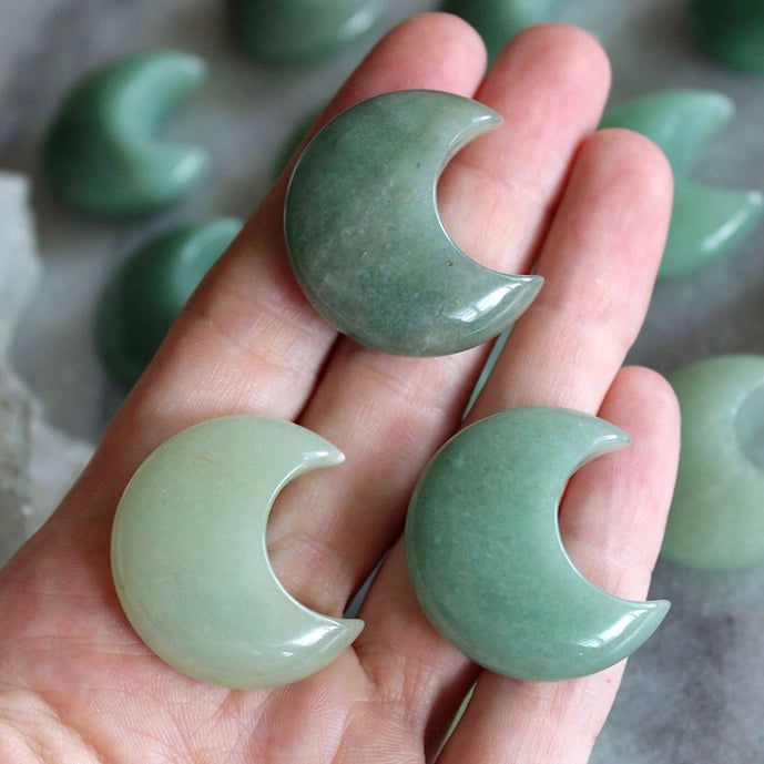 Green Aventurine Crystal Moon