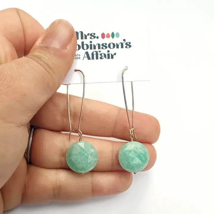Amazonite Kidney Earrings