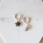 Labradorite Celestial Huggie Hoops