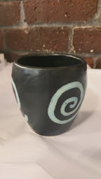 Black & Blue Spiral Vase