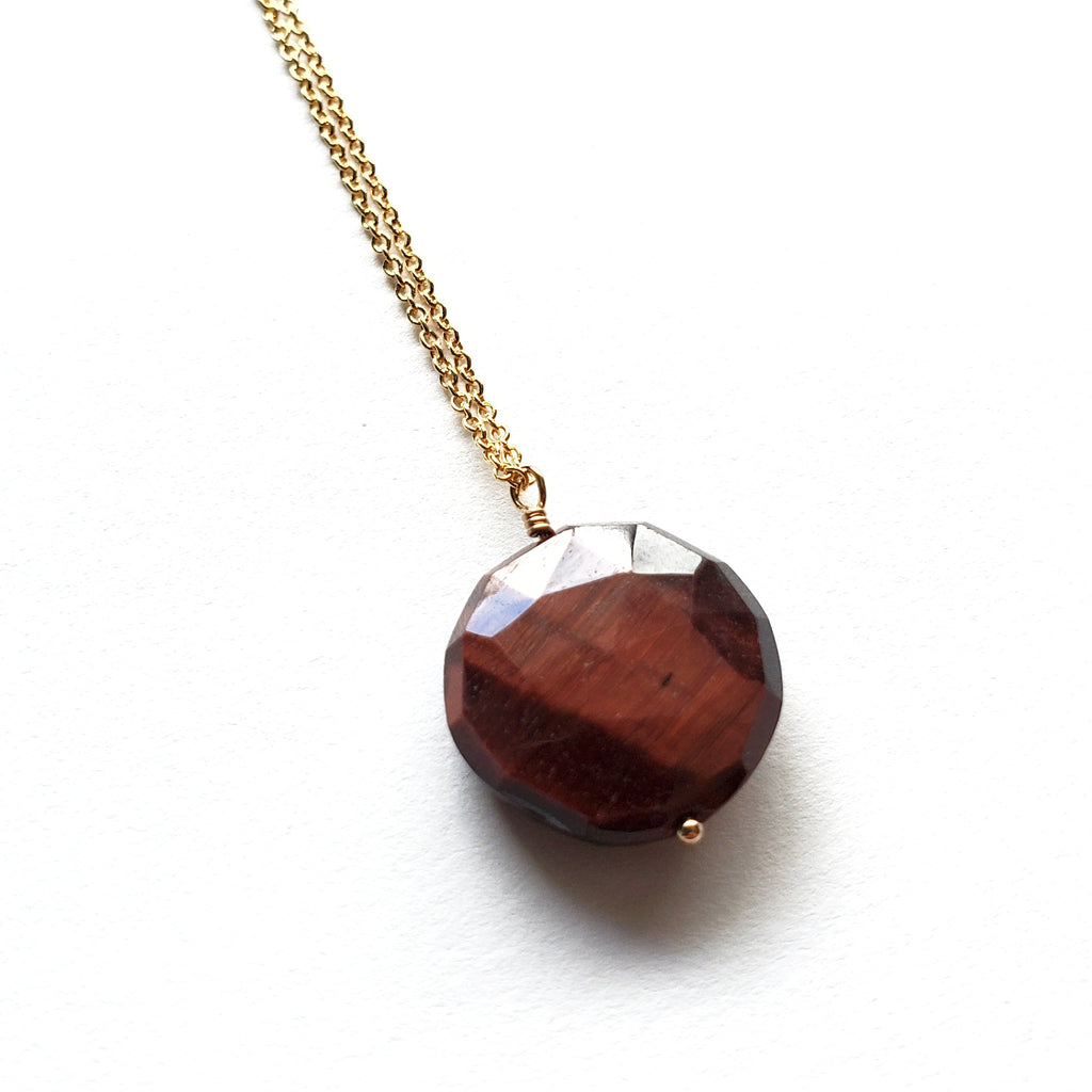 Red Tiger Eye Simple Necklace