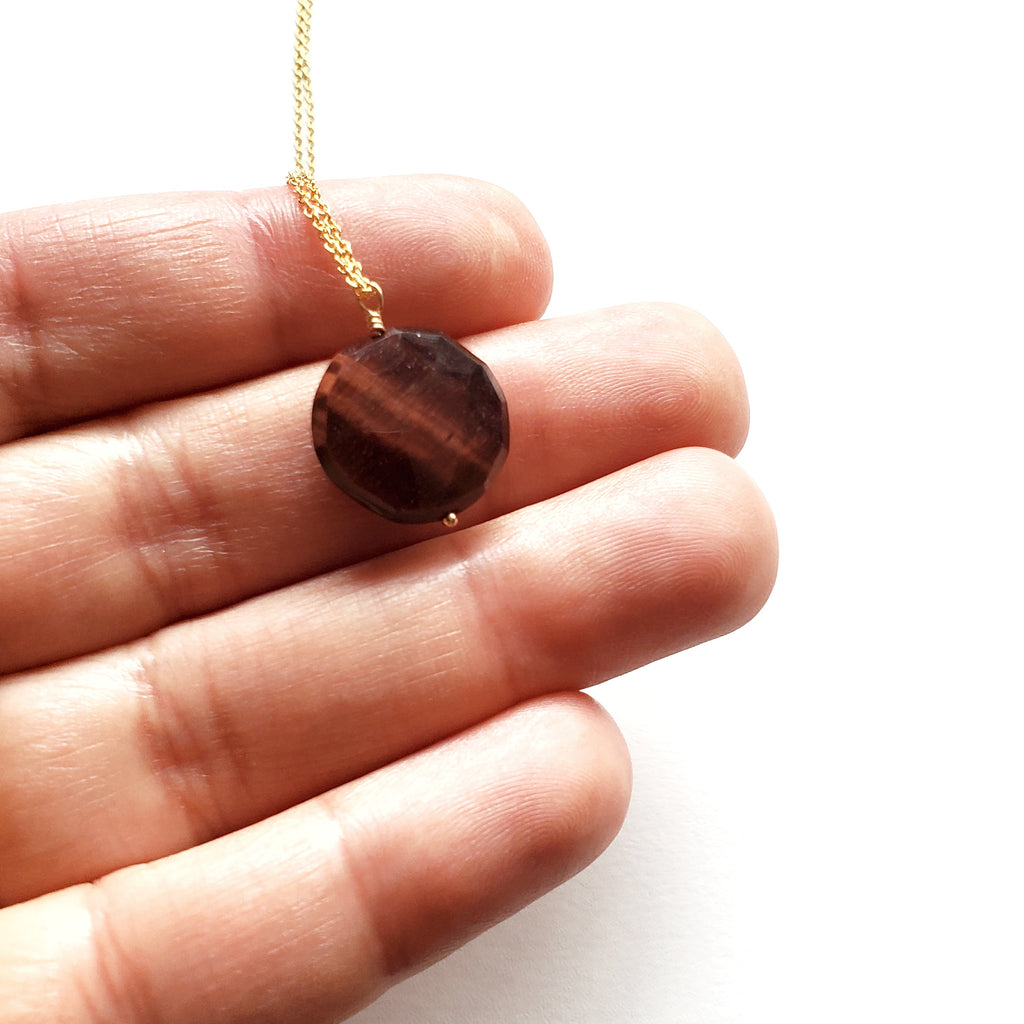 Red Tiger Eye Simple Necklace