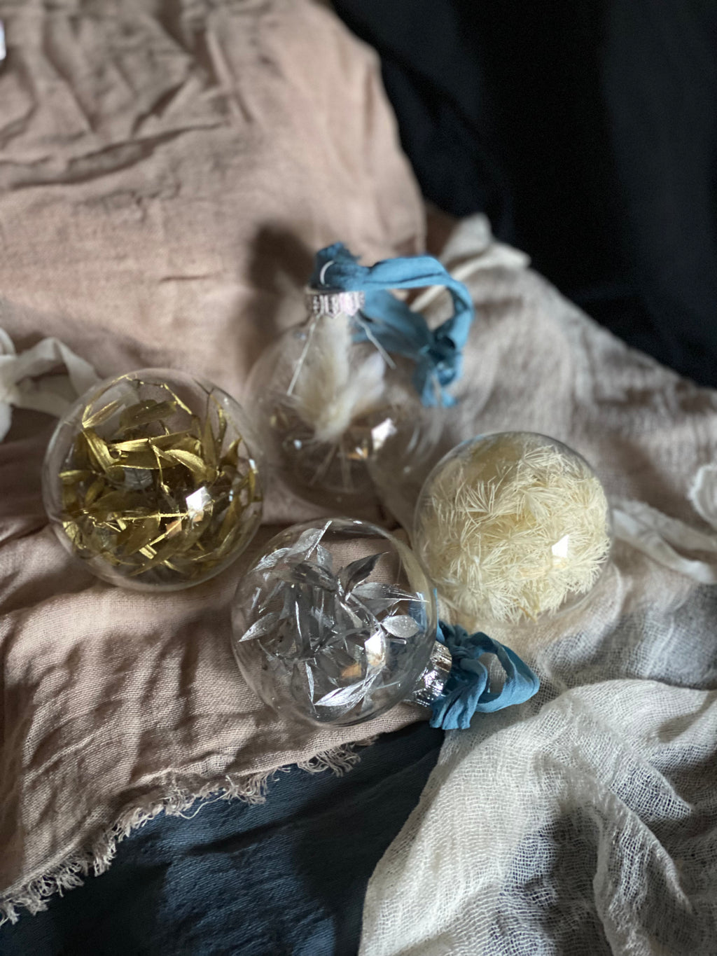 Holiday Dried Glass Ornament