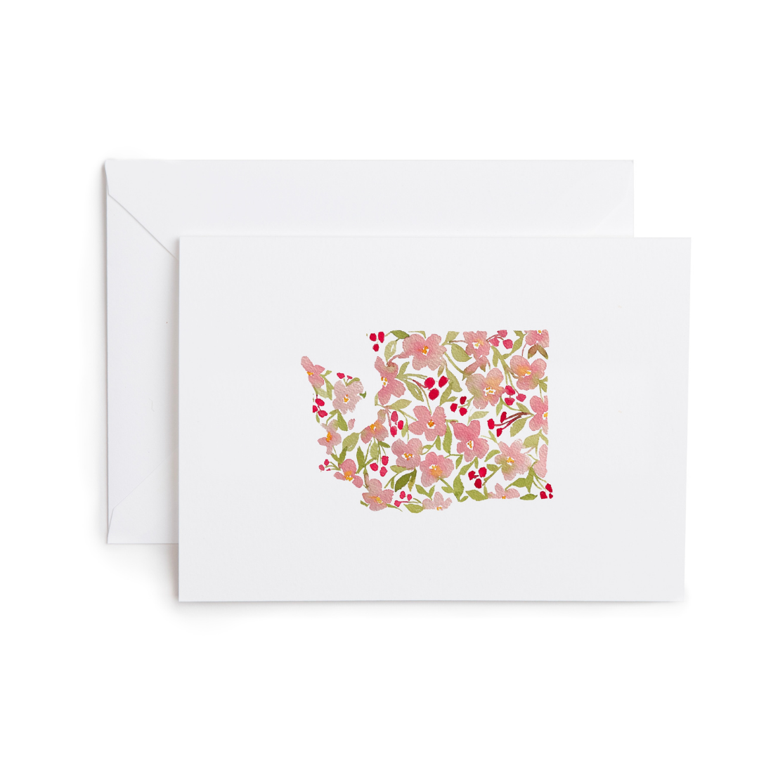 WA Apple Blossoms Greeting Card