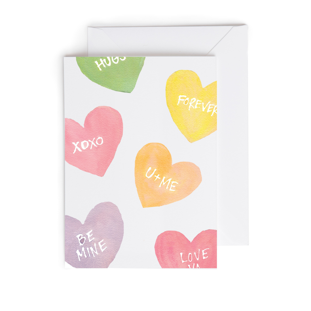 Conversation Hearts Greeting Card