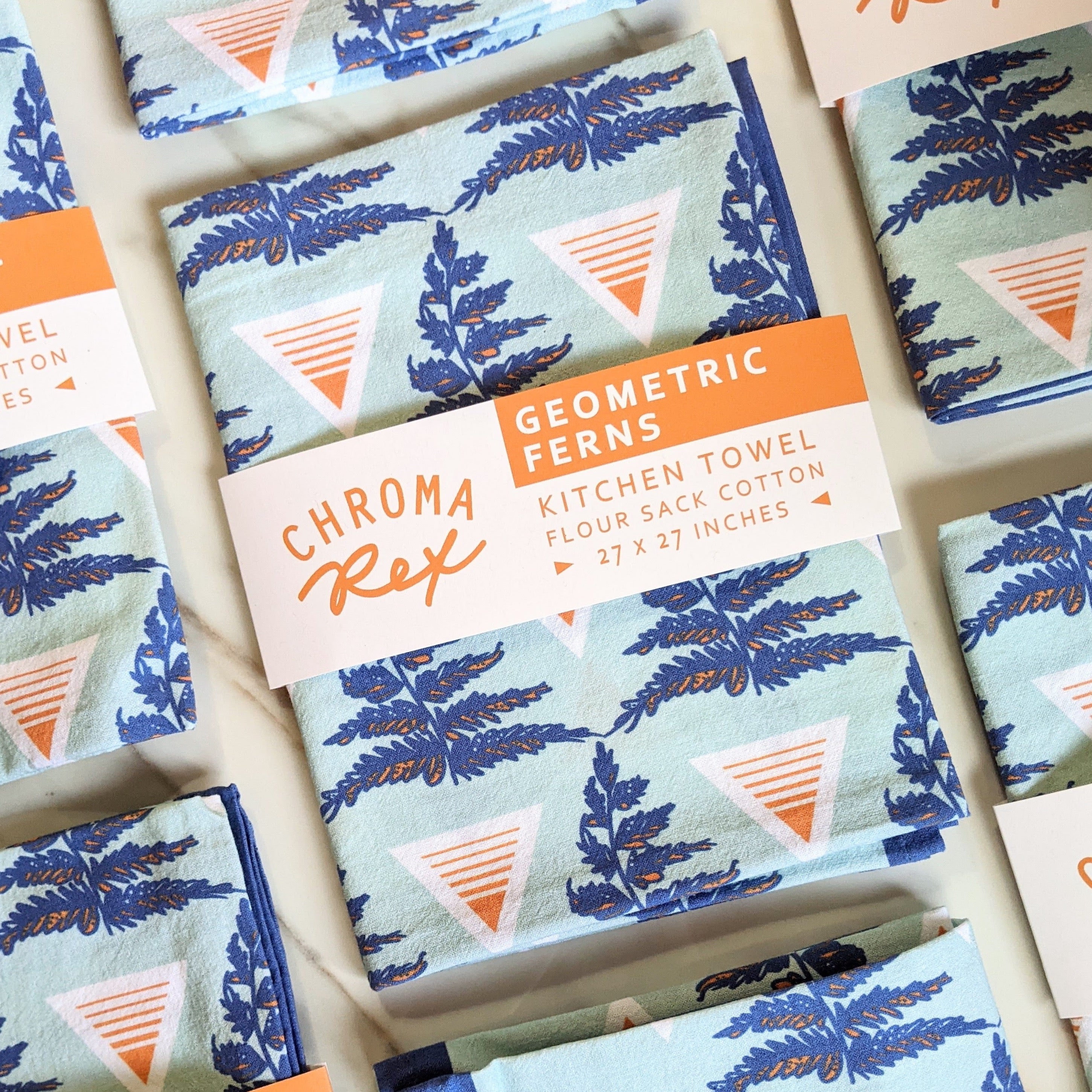 Geometric Ferns Kitchen Towel