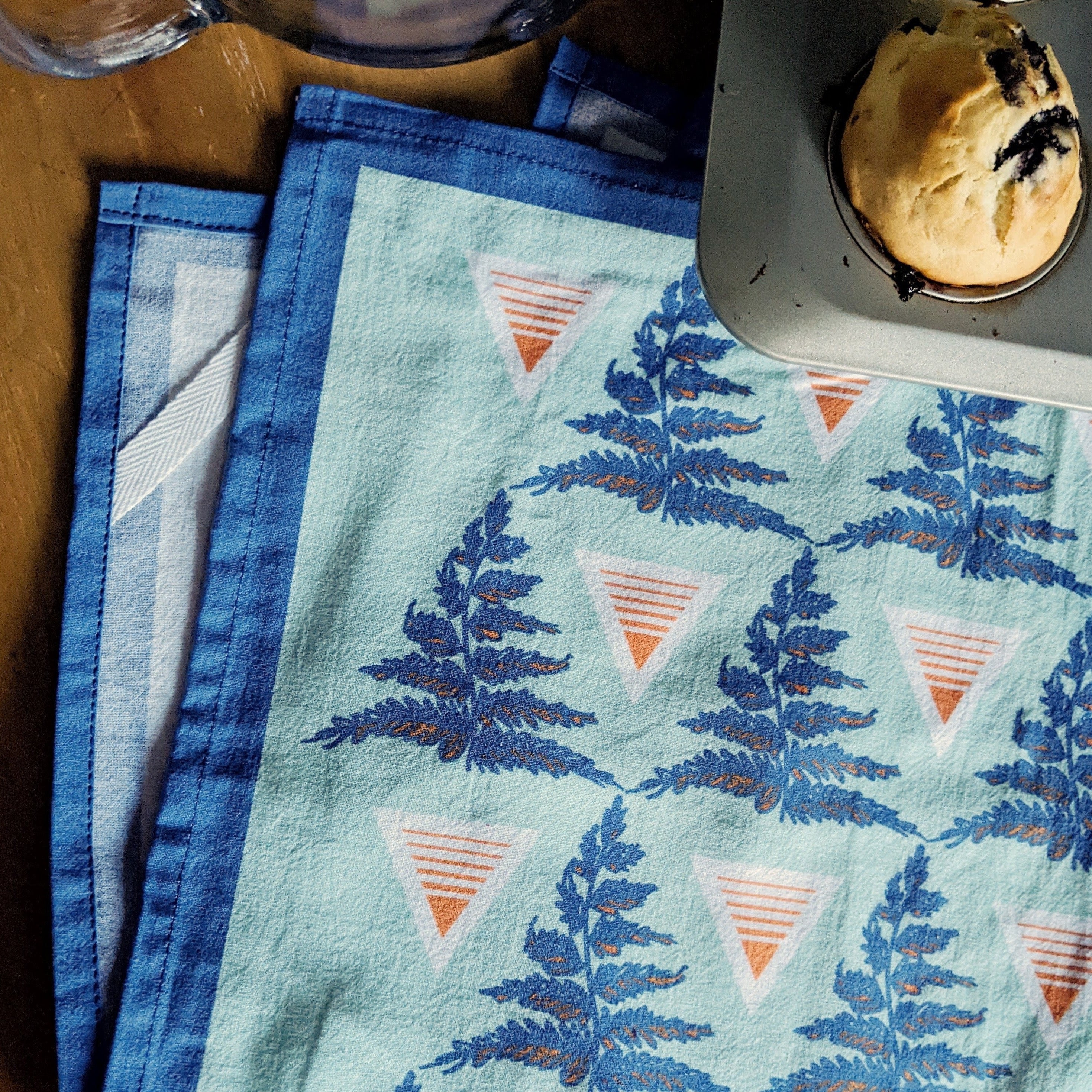 Geometric Ferns Kitchen Towel
