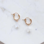 Moonstone Star Huggie Hoops