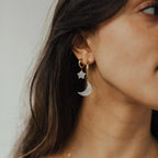 Moonstone Star Huggie Hoops
