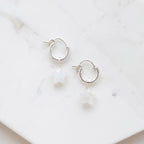 Moonstone Star Huggie Hoops