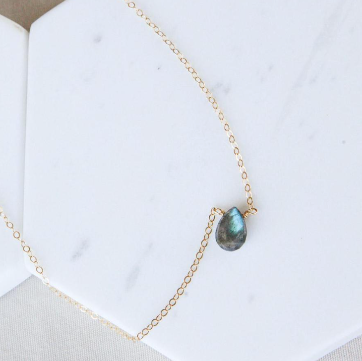 Labradorite Drop Necklace