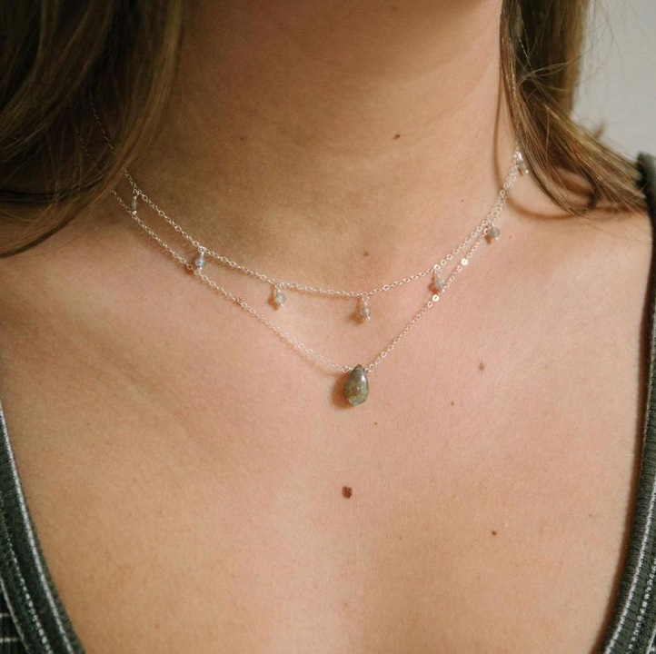 Labradorite Drop Necklace