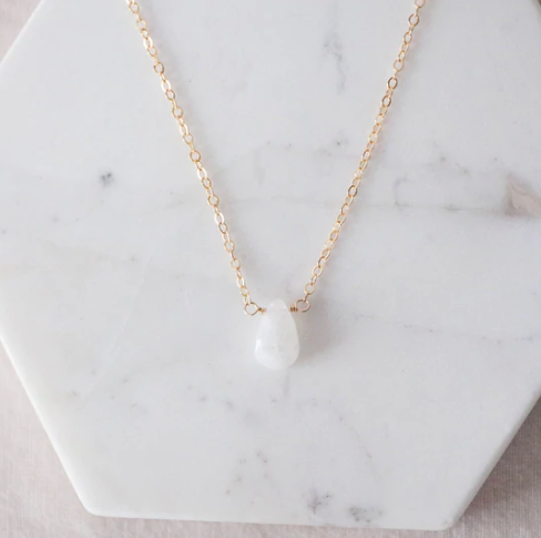 Moonstone Drop Necklace