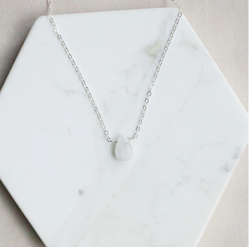 Moonstone Drop Necklace