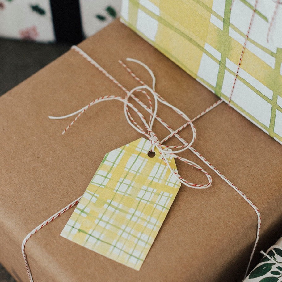 Yellow Plaid Gift Tags