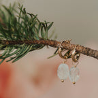 Moonstone Huggie Hoops
