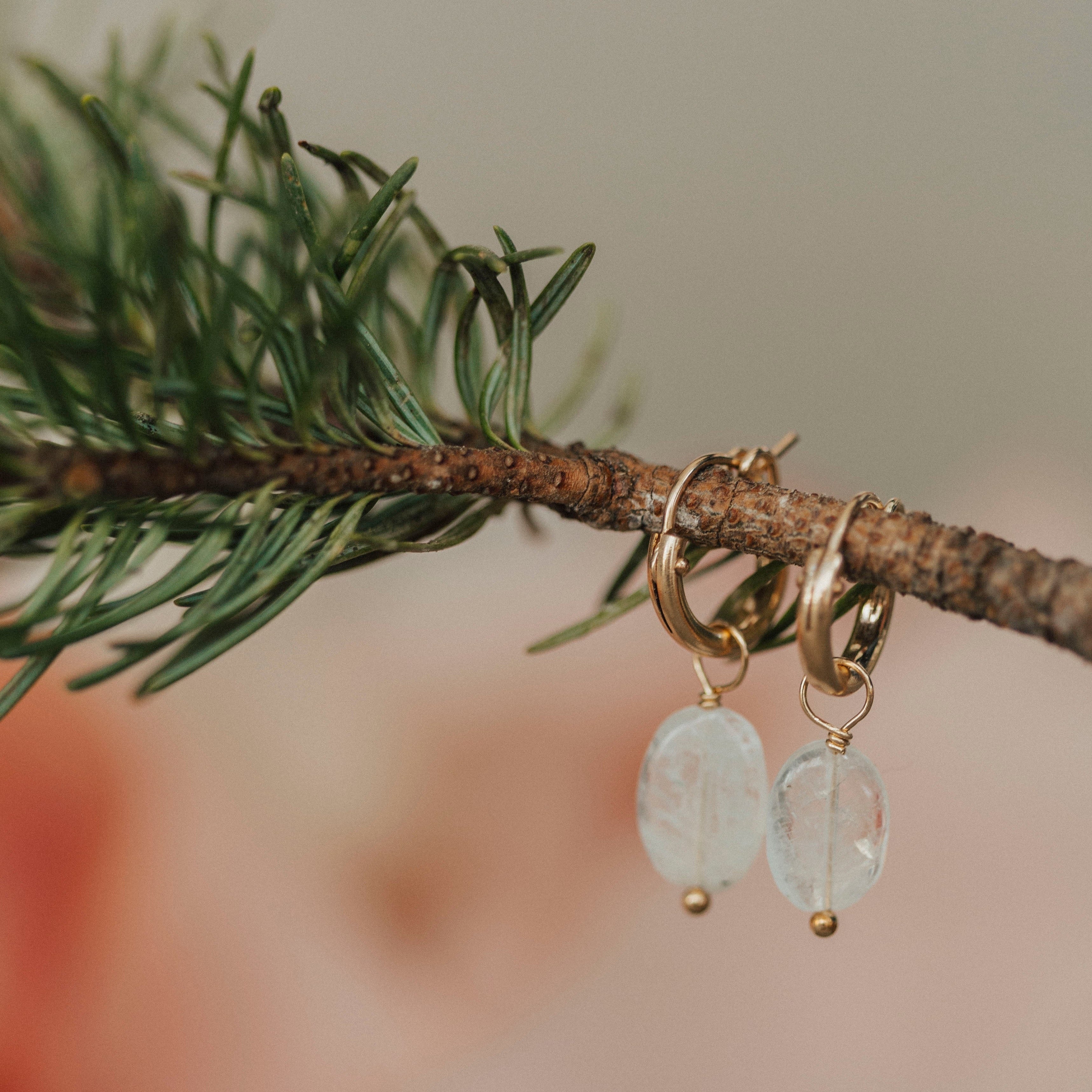 Moonstone Huggie Hoops