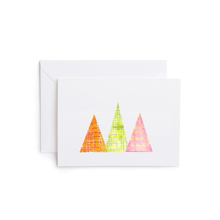 Plaid Trees Greeting Card