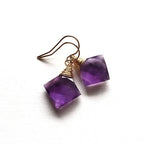 Purple Amethyst Simple Earrings