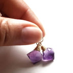 Purple Amethyst Simple Earrings