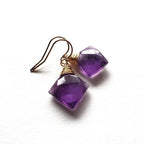 Purple Amethyst Simple Earrings