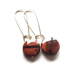 Red Tiger Eye Kidney Earrings