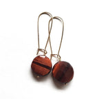 Red Tiger Eye Kidney Earrings